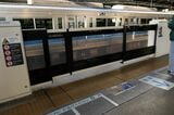 特急ロマンスカーに対応した「大開口ホームドア」（記者撮影）