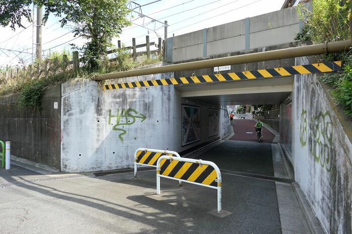 線路と歩行者通路