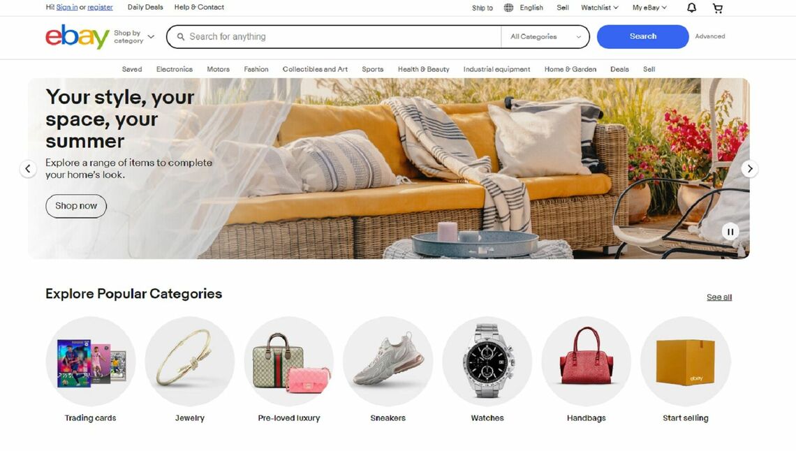 eBayというECサイトをご存じでしょうか（写真：eBayサイトより引用）  