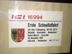 ICE試作車内にある1985年11月26日の317km達成を