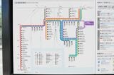 新たな路線図。広島駅発着便は稲荷町電停に直通する（撮影：伊原薫）