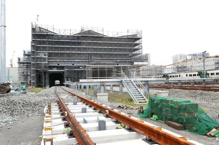 2018年8月時点の真新しい線路