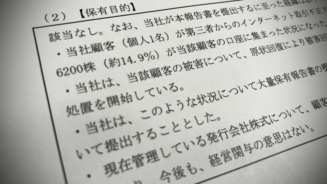 大量保有報告書