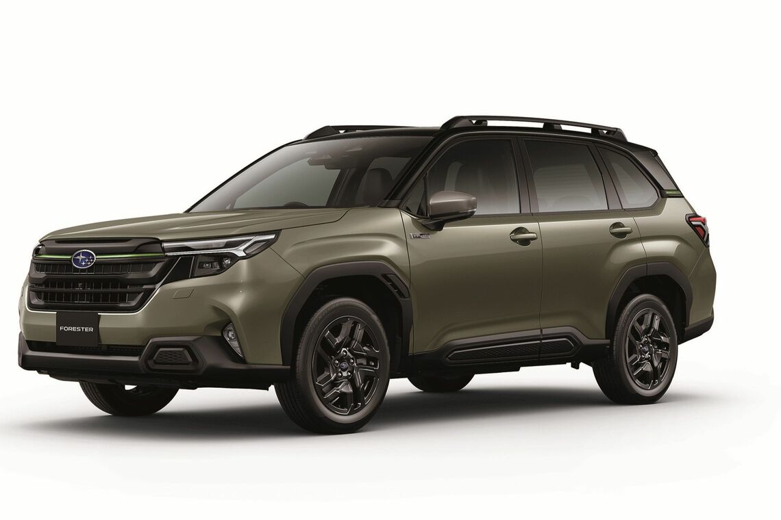 グリルにライトグリーンのアクセントカラーが入るXブレーク（写真：SUBARU）
