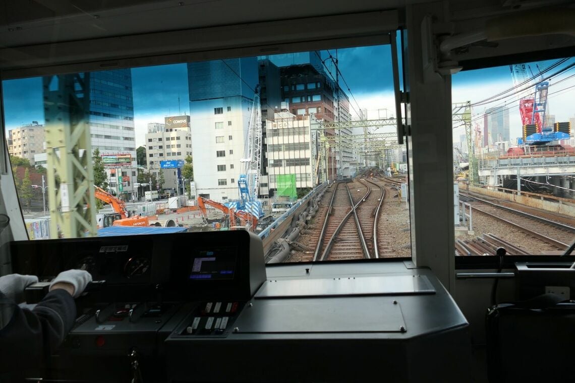 京急品川駅引き上げ線の前面展望