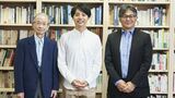 （右から）富士通の時田隆仁社長、筆者、一橋大学の野中郁次郎名誉教授（写真：名児耶洋）