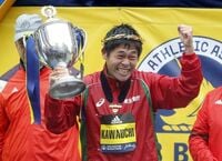 川内優輝､ボストン･マラソン優勝の快挙 日本人選手の優勝は1987年の瀬古利彦以来