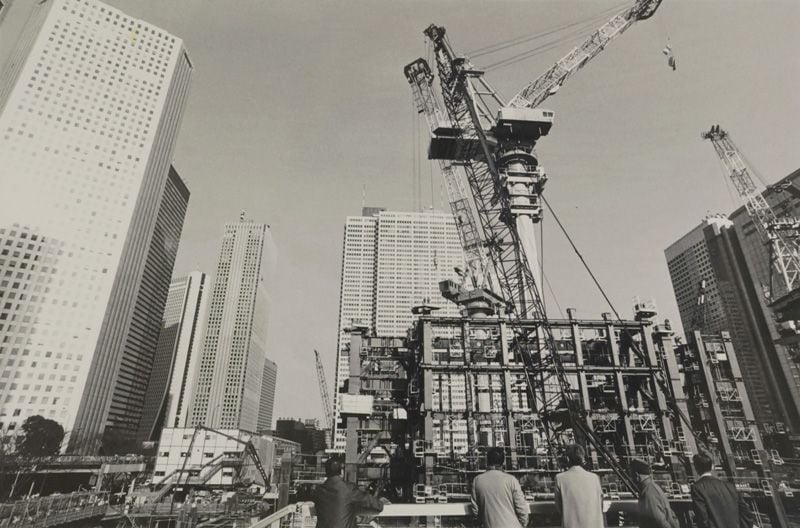 東京都新庁舎建設現場（写真：1989年2月28日、本橋英明撮影）