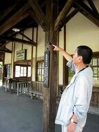 肥薩線大隅横川駅に残る機銃掃射の跡