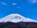 冬季閉鎖中の富士山。5合目付近まで積雪する（筆者撮影）