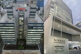 （左）銀座にあった旧日産本社ビル。幾多の権力闘争の舞台となった（右）横浜にある現在の日産グローバル本社。銀座から2009年に移転（写真：時事）