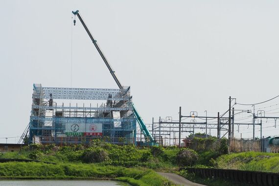 古利根川橋梁 工事現場