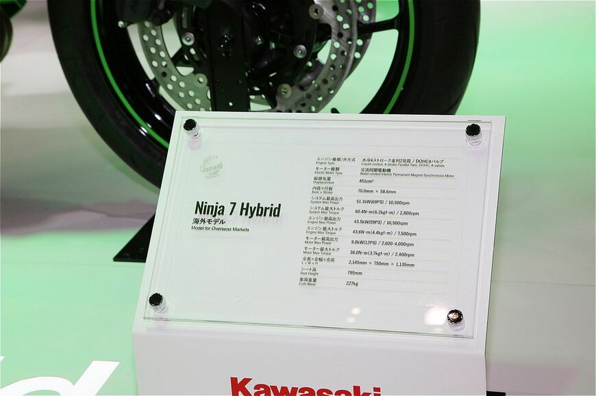 カワサキモータース「ニンジャ7ハイブリッド」（筆者撮影）