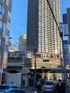 西側からタワーマンションを望む