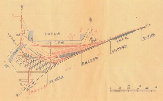 汐留駅付近改良計画図