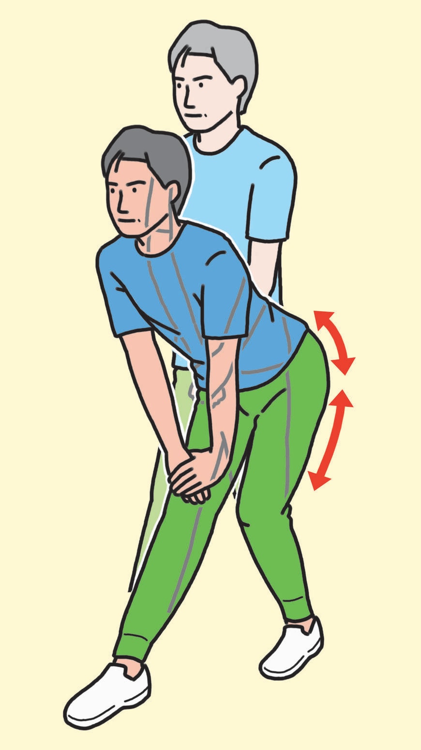 お尻と太ももの裏側のストレッチ