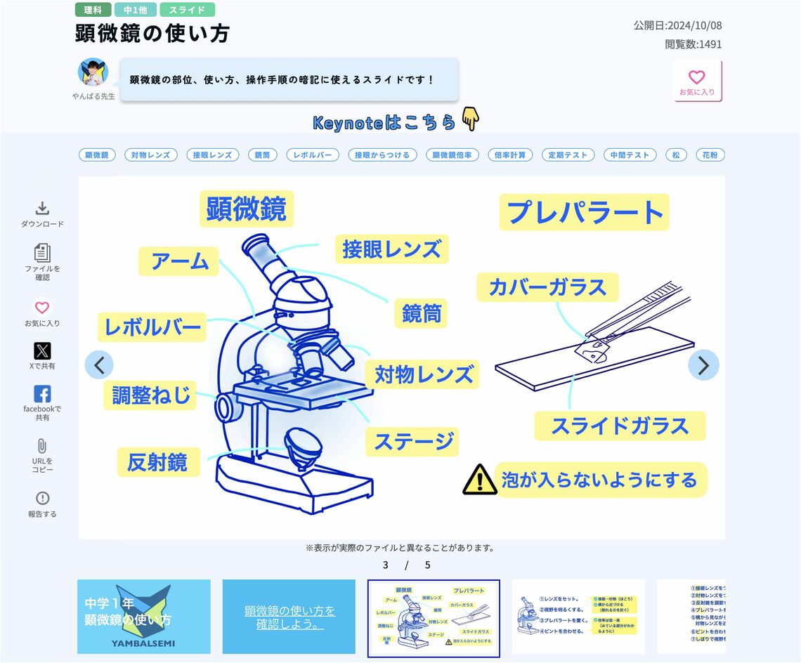 せんせい市場にアップロードされた教材