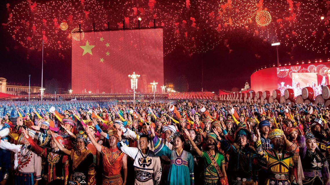 中国の建国70周年祝賀会の様子