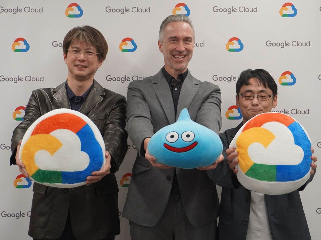 左からスクウェア・エニックスの安西崇氏、Google Cloudのジャック・ビューザー氏、スクウェア・エニックスの荒牧岳志氏
