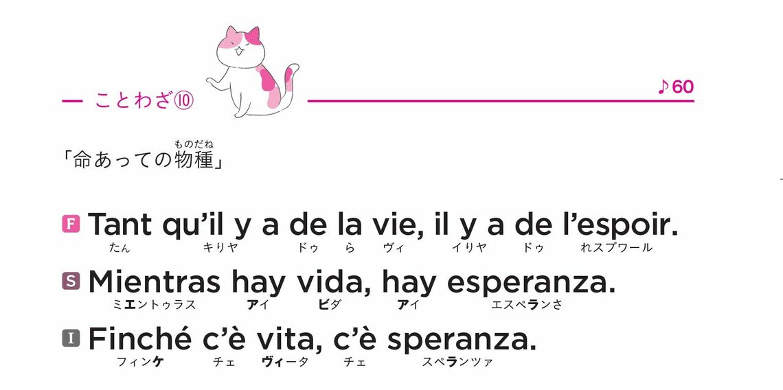 『フランス語 スペイン語 イタリア語 3言語が同時に身につく本』P.121より
