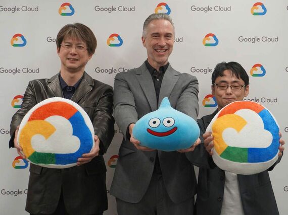 左からスクウェア・エニックスの安西崇氏、Google Cloudのジャック・ビューザー氏、スクウェア・エニックスの荒牧岳志氏