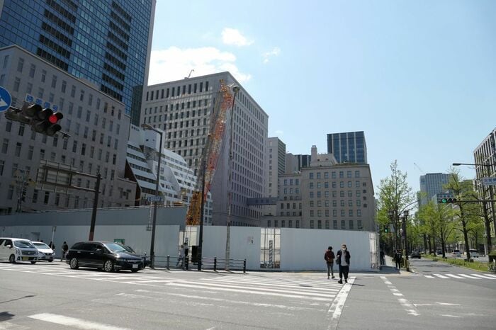 土佐堀川通と東地区。画面右が御堂筋