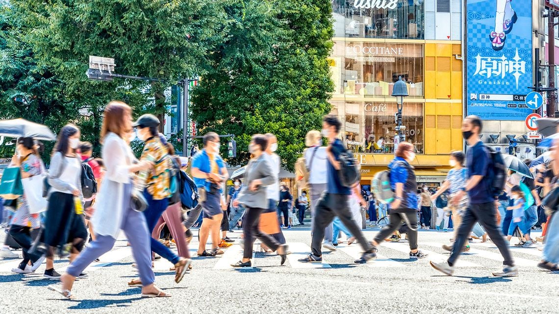 東京の都市風景 渋谷スクランブル交差点