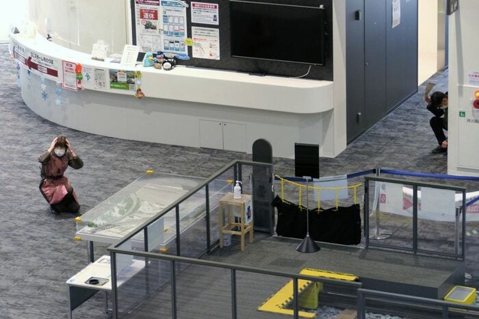 京都鉄道博物館の帰宅困難者対策訓練