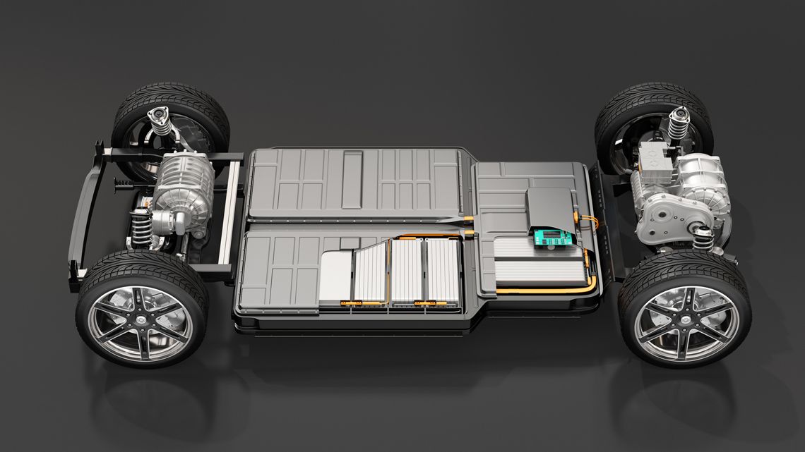 EVの車載電池のイメージCG