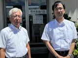 熊本都市バス 代表取締役社長・共同経営推進室長の高田晋氏（左）と、共同経営推進室 課長の今釜卓哉氏（筆者撮影）