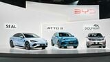 BYDの日本参入に当たって3車種のEVが披露された（写真：BYDニュースリリースより）