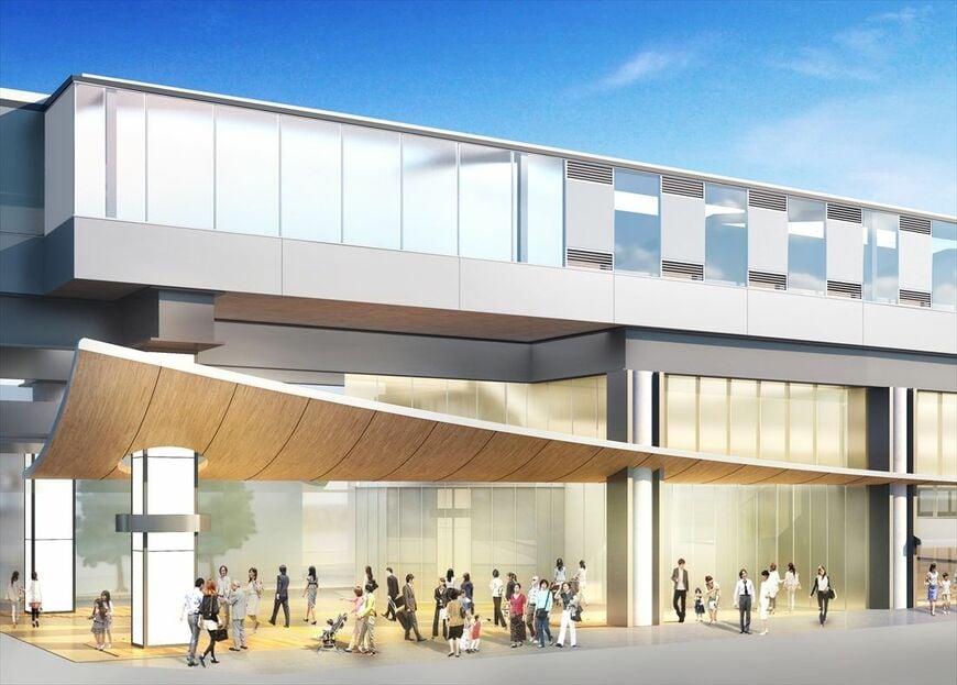 高架化後の下高井戸駅外観イメージ（画像提供：京王電鉄）