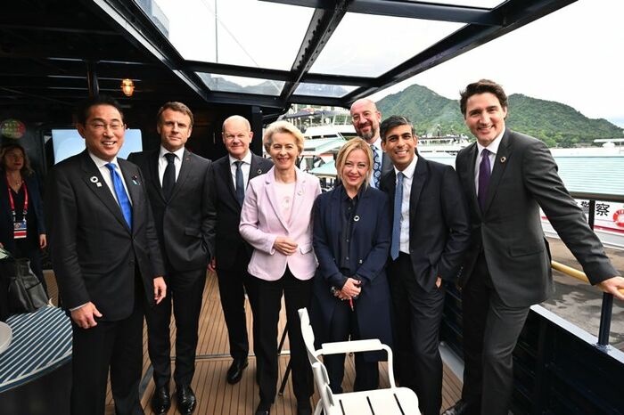 乗船したG7首脳たち（©Ministry of 