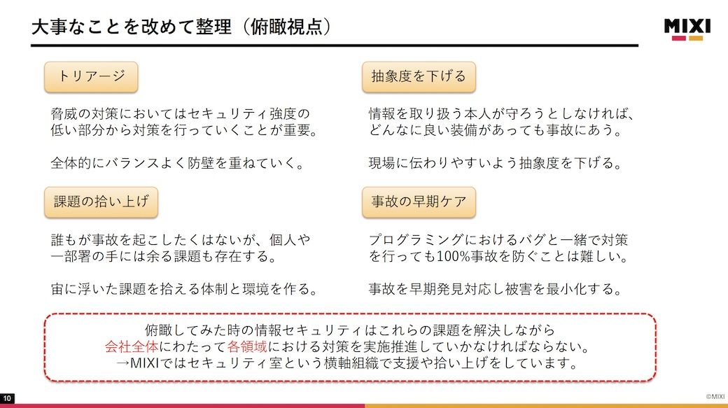 MIXIのCISO亀山直生氏の資料