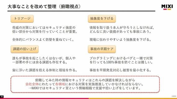MIXIのCISO亀山直生氏の資料