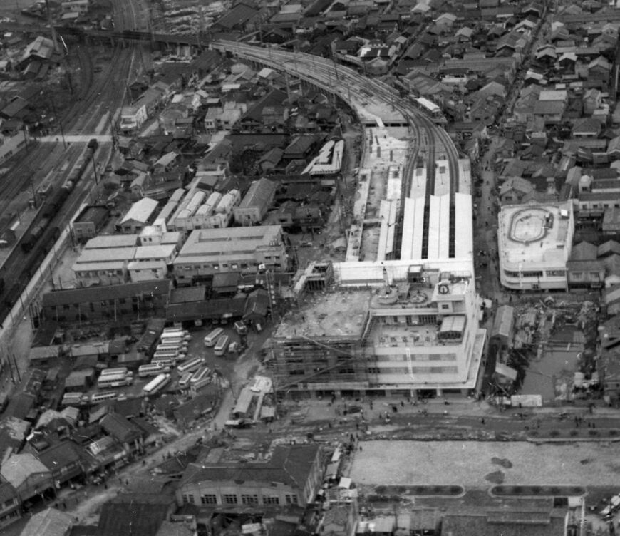 高架化された当時の山陽姫路駅