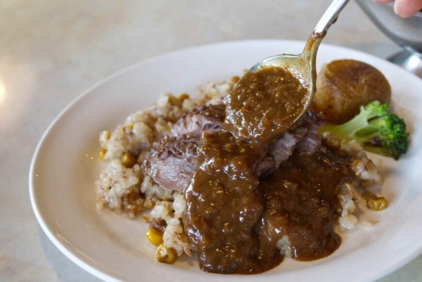 カレーとガーリックライス