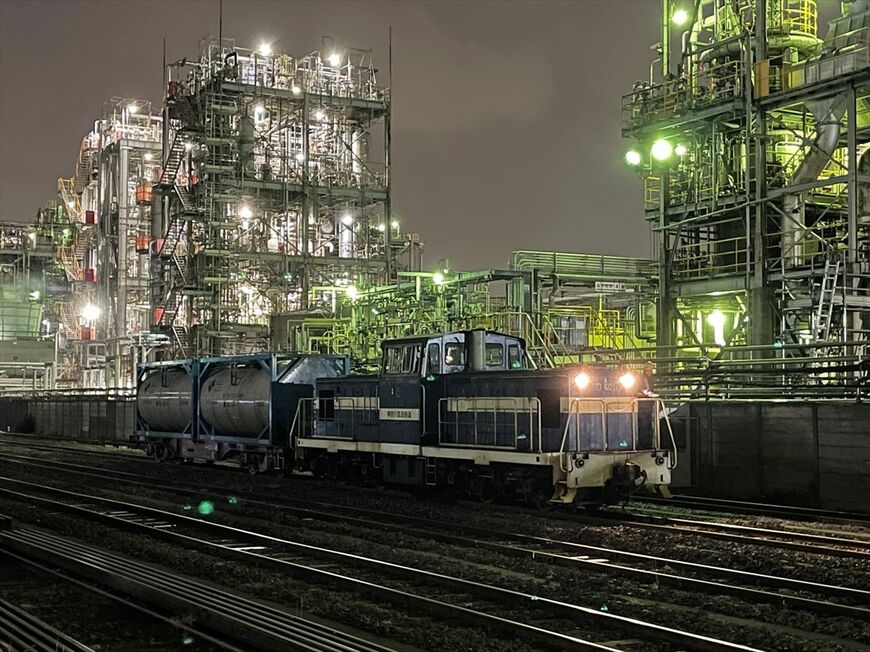 化成品を輸送する千鳥線の列車（筆者撮影）