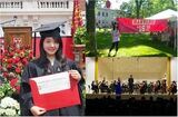 娘の廣津留すみれさん。ハーバード大学入学時に撮影したもの（右上）、ハーバード大学オーケストラと共演（右下）、卒業式での1カット（左）