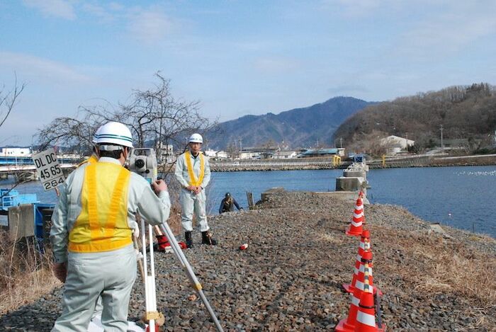 第34閉伊川橋梁の復旧工事も始まった