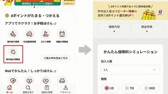 ドコモの熱中症お見舞金保険