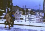雪景色の輪島駅前（撮影：南正時）