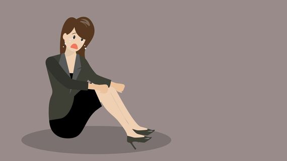 泣いている女性のイラスト