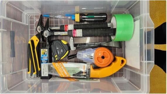 整理された工具類