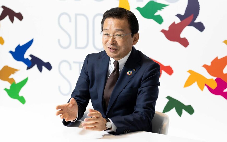 小林文彦（こばやし・ふみひこ）／1980年伊藤忠商事入社。2010年執行役員総務部長、2011年執行役員人事・総務部長、2013年常務執行役員、2015年CAO、取締役常務執行役員、2017年代表取締役専務執行役員、2018年CAO・CIOを経て、2021年より現職（撮影：今井康一）