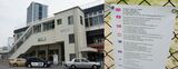 ヘイトデモも行われたJR京浜東北線の蕨駅（左）。もともと外国人の多いエリアで、周辺のゴミ捨て場には多国語での注意喚起も（右）