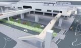 瓜生堂駅（仮称）の外観イメージ。近鉄奈良線を跨ぐ形で設置される（ 出典：「大阪府ホームページ」大阪モノレール延伸事業）