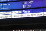 GDLのスト決行中を知らせるドイツ鉄道の駅発着案内板（筆者撮影）
