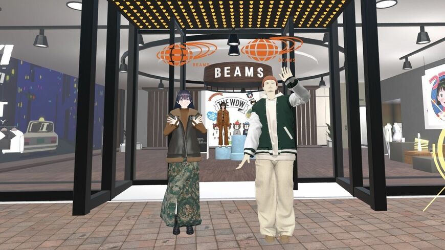2021年12月のバーチャルマーケット2021において、ビームスが出展したバーチャルストアのスタッフアバター。40人を超えるリアル店舗のスタッフがこのアバターを用いて、メタバース内での接客に取り組んだ（画像：ビームス）この記事の画像を見る(◯枚)