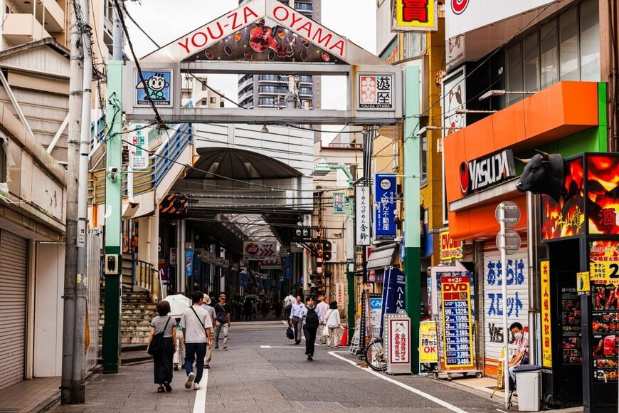 東武東上線　大山駅　商店街